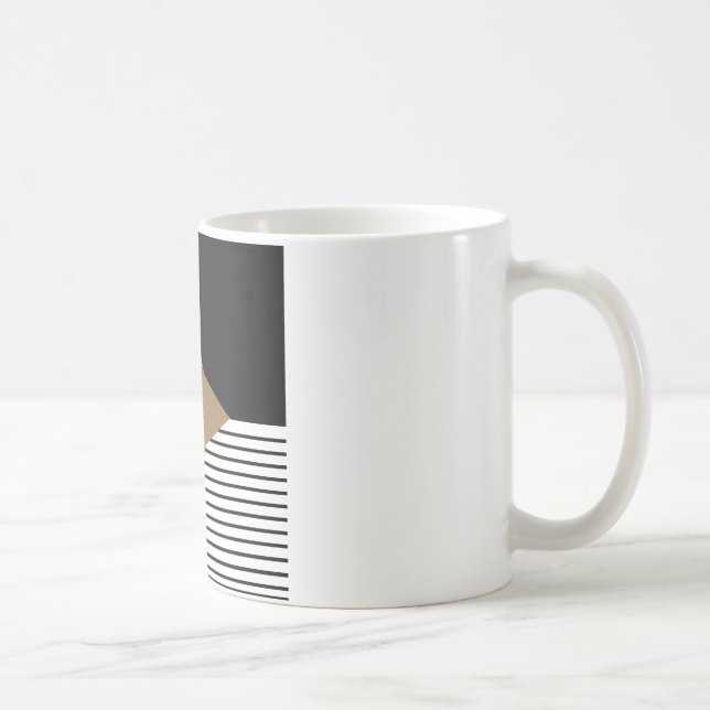 Mug Black White Colorblock & Brown Diamond (Droite)