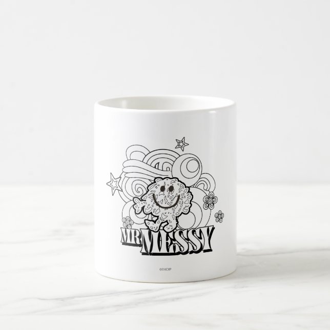 Mug Black & White Mr Messy | Étoiles et tourbillons (Centre)