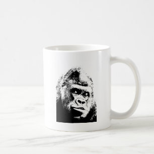 Mug Black White Pop Art Gorilla