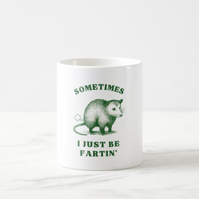 Mug Blague sur les pets de possum – Parfois je fais ju (Centre)