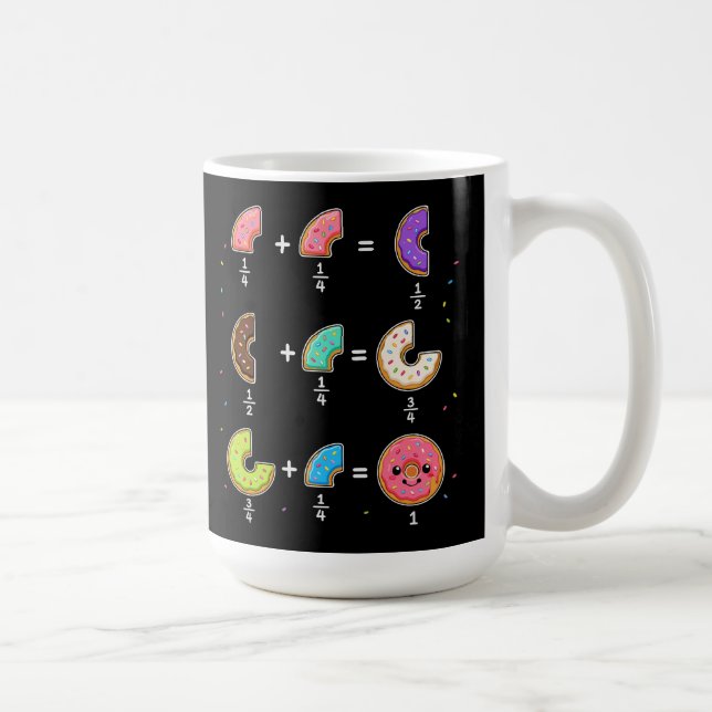 Mug Blagues de maths sur les fractions de beignets (Droite)