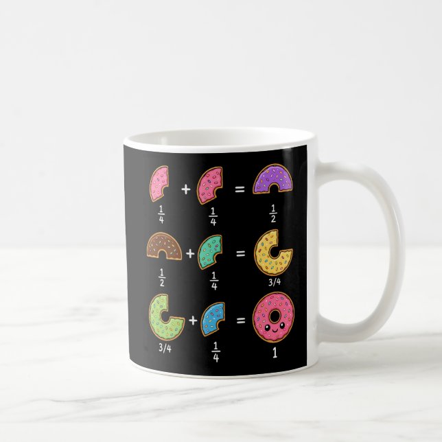 Mug Blagues de maths sur les fractions de beignets (Droite)