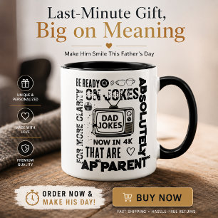 Mug Blagues de Papa Maintenant en 4K TV Rétro Drôle Fê