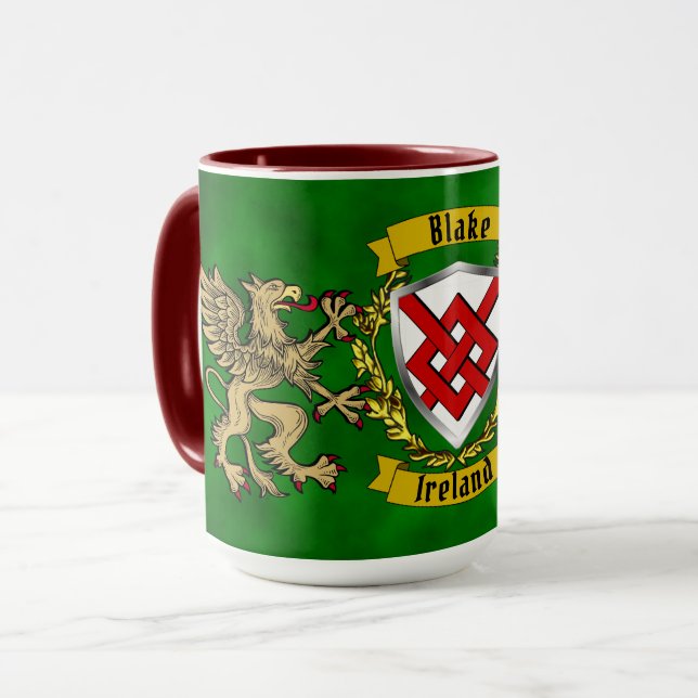 Mug Blake Irish Shield & Griffins Personnalisé (Devant gauche)