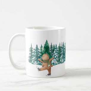 Mug blanc aquarelle verte robe forêt verte