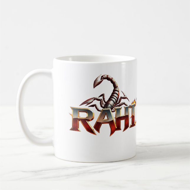 Mug blanc avec design Scorpion (Gauche)