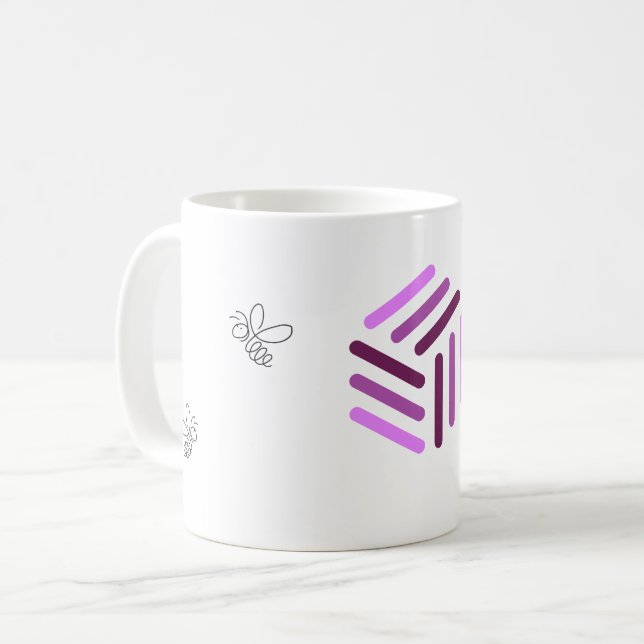 Mug blanc avec logo violet (Devant gauche)