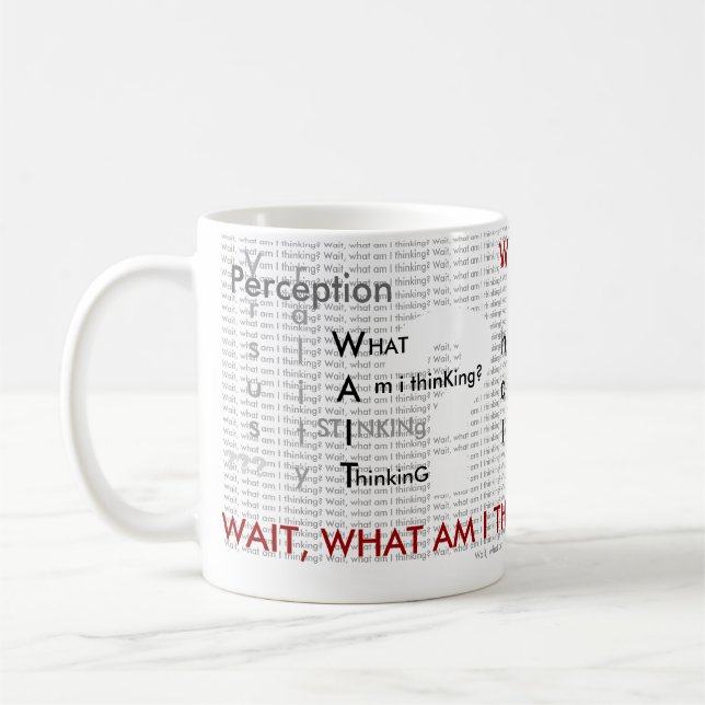 Mug Blanc de pensée de puanteur (Gauche)