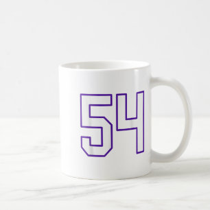 Mug Blanc Et Violet Numéro 54 Joueur Jersey Uniforme #