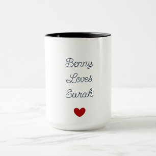 Mug Blanc & Noir avec coeur : Amour