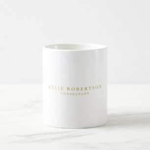 Mug Blanc & Or Couleurs Professionnel Tendance Uni