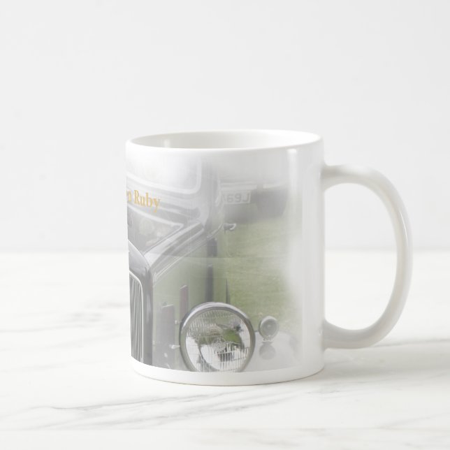 Mug Blanc rouge de tasse, rubis d'Austin sept (Droite)