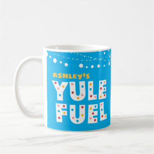 Mug Blanc sur le CARBURANT bleu YULE