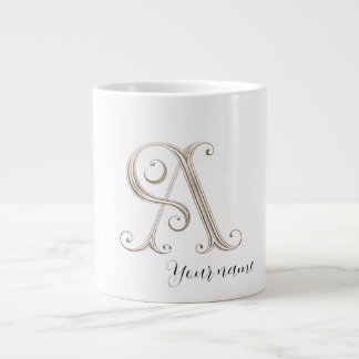 Mug Blanc ton nom commence lettres blanches A