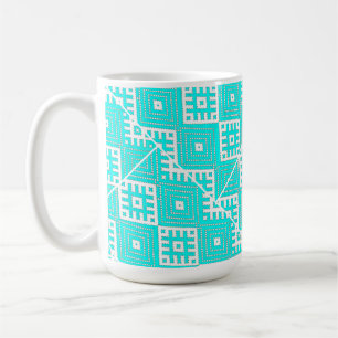 Mug Blanc Turquoise Biélorussie Motif folklorique В ы 