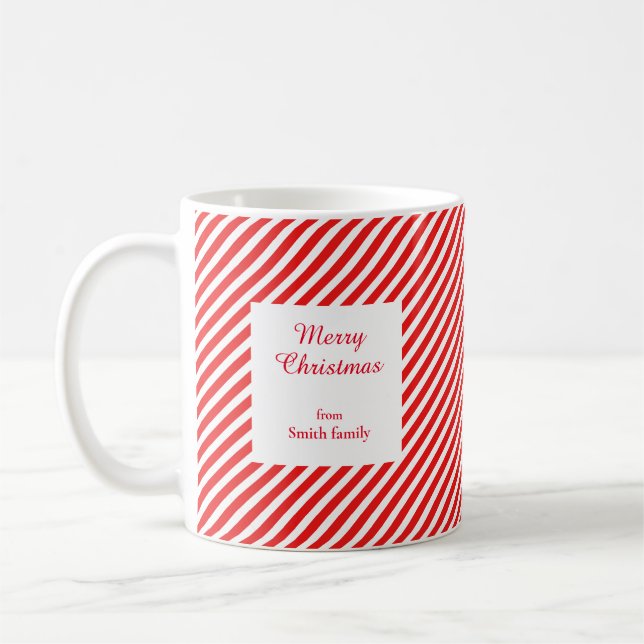 Mug Blancs mignons et rayés rouges (Gauche)