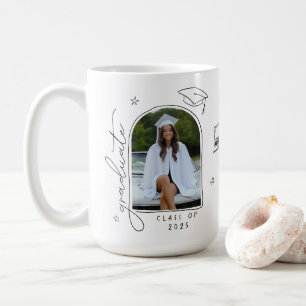 Mug Blancs Noir Retro Photo Graduation