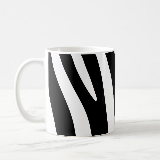 Mug Blancs Zèbre Noir et Blanc Classique Imprimer (Gauche)