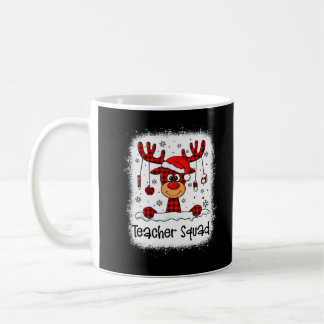 Mug Bleached Teacher Squad Reindeer Plaid Teacher Chri