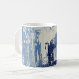 Mug Bleu Abstrait et ivoire