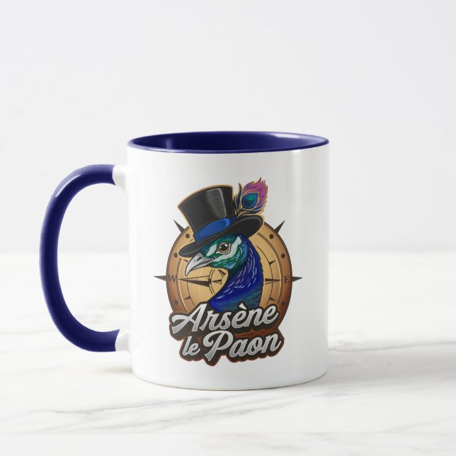 Mug bleu "Arsène le Paon" (Gauche)