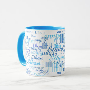 mug bleu avec nom