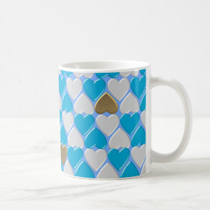 Mug Bleu, blanc motif bavarois.