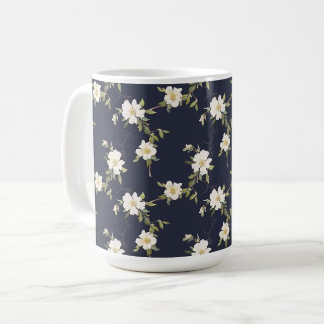 Mug Bleu bleu floral (Devant gauche)