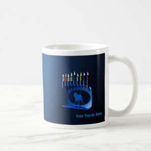 Mug Bleu brillant Chanukkah Menorah