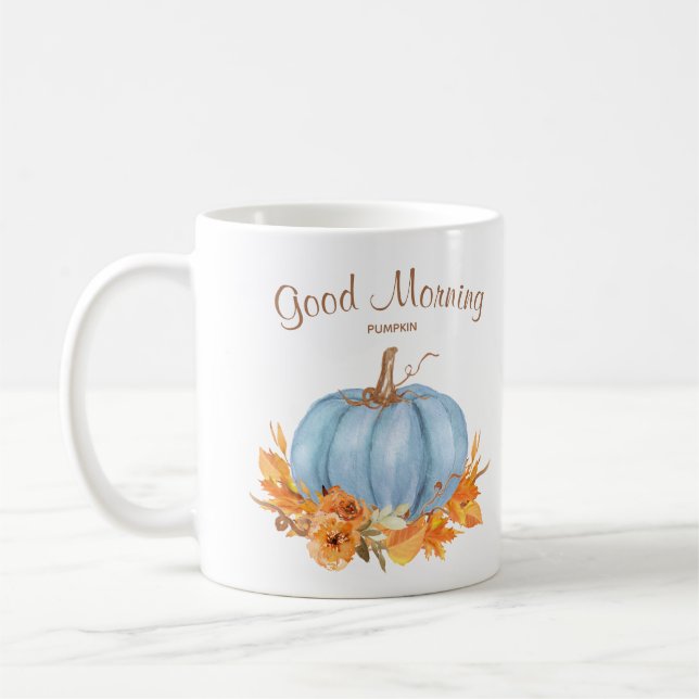 Mug Bleu Citrouille de l'automne (Gauche)