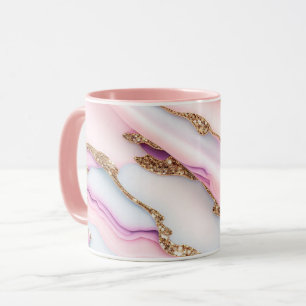 Mug Bleu clair rose Agneau Marbre Collection moderne