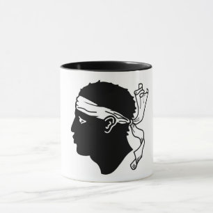 Mug bleu Combo avec drapeau de la Corse
