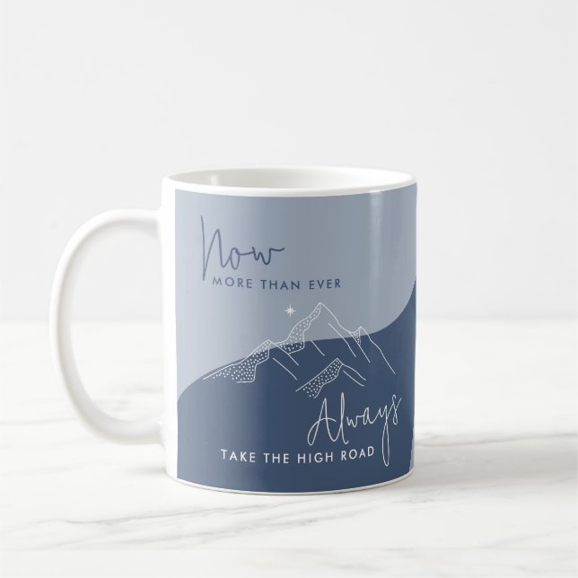 Mug Bleu d'ardoise Prenez la route haute (Gauche)