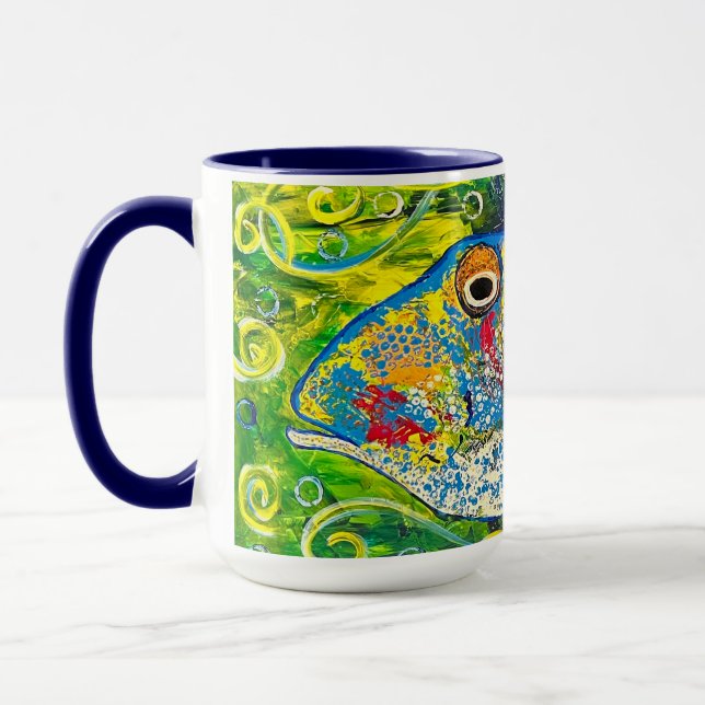 Mug Bleu de boue de poisson de déclencheur (Gauche)