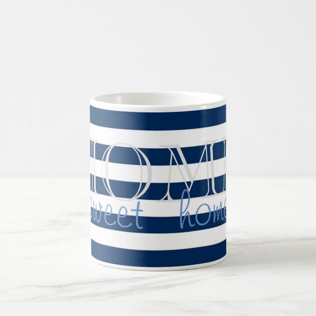 Mug Bleu de la marine moderne, Home Sweet Home (Centre)