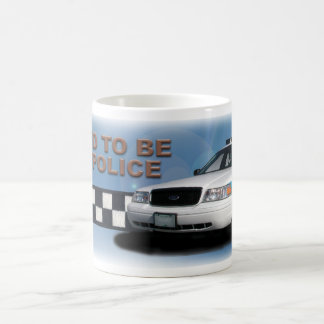 Mug Bleu de la police de Checkerband de peloton "fier