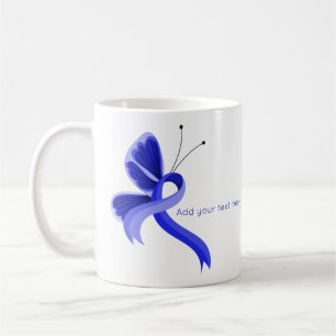 Mug Bleu de sensibilisation Ruban Papier-papillon de c