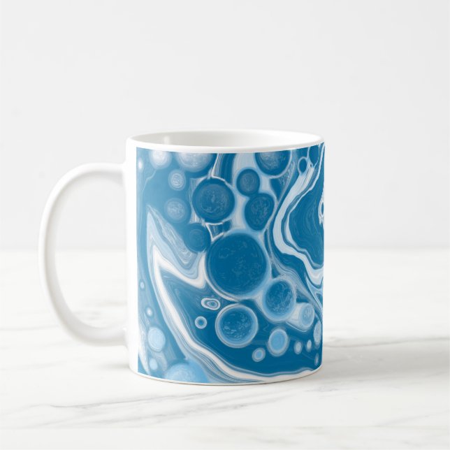 Mug Bleu Digital Pour Peinture Fluid Art Marbre (Gauche)