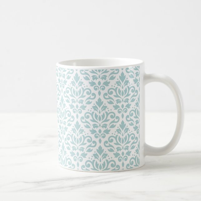 Mug Bleu d'oeufs de canard de motif de damassé de (Droite)