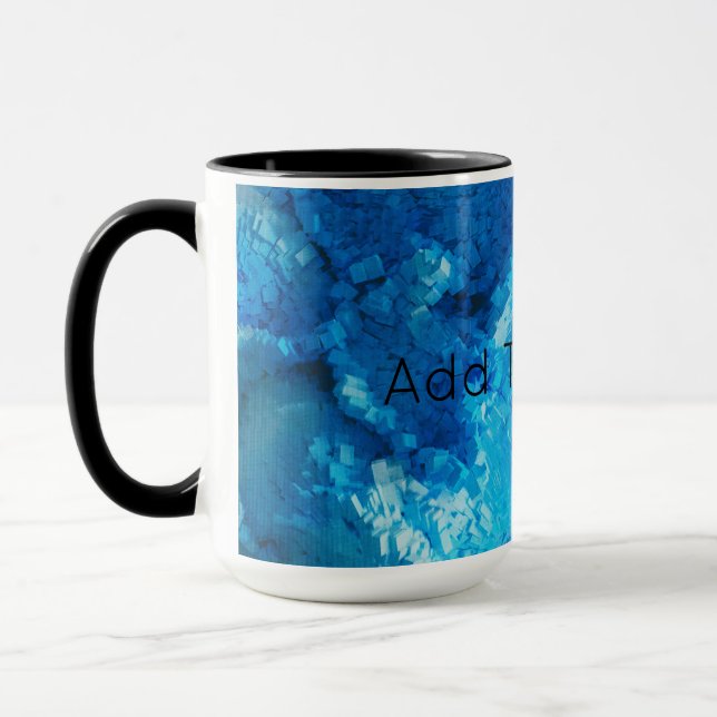 Mug Bleu et blanc Mélange d'art Abstrait (Gauche)
