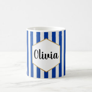 Mug Bleu et blanc personnalisé