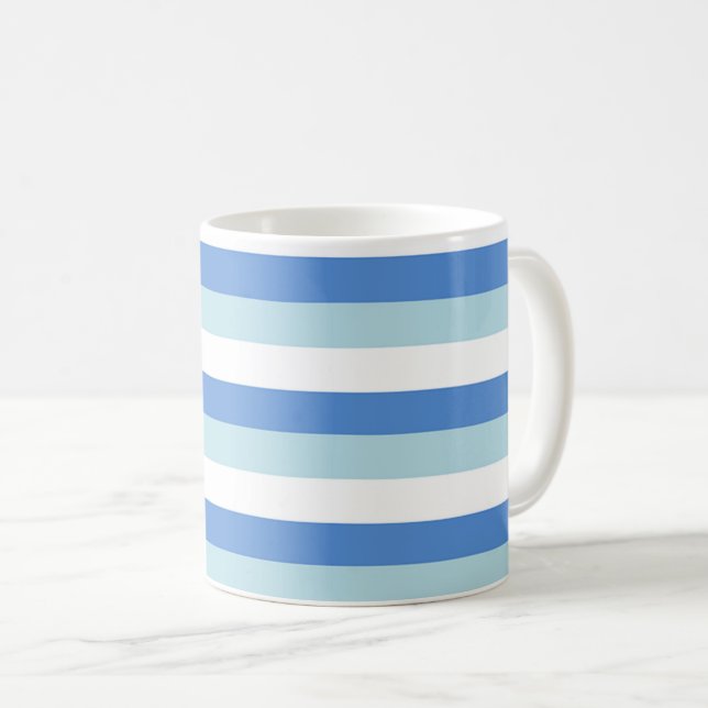Mug Bleu et blanc rayé (Devant droit)