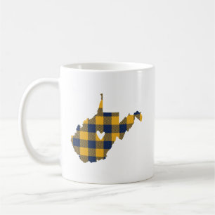 Mug Bleu et contour de la Virginie Occidentale de