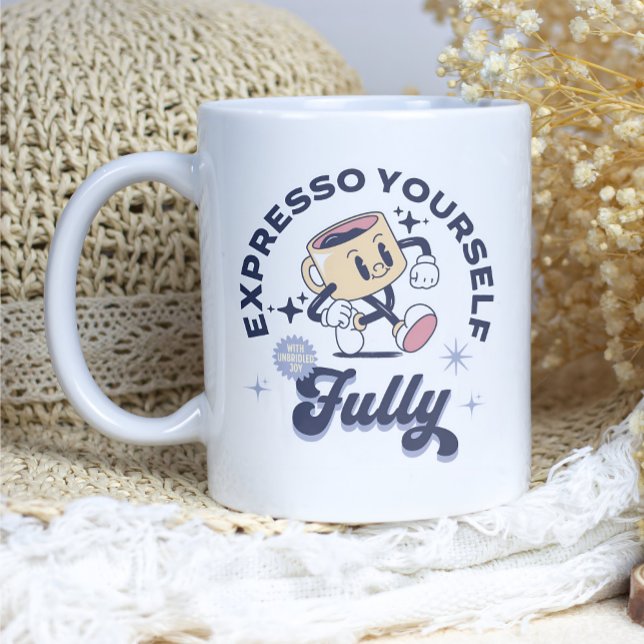 Mug Bleu et Jaune - Expresso Yourself Fully (Créateur téléchargé)