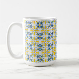 Mug Bleu et jaune joli carrelage portugais motif