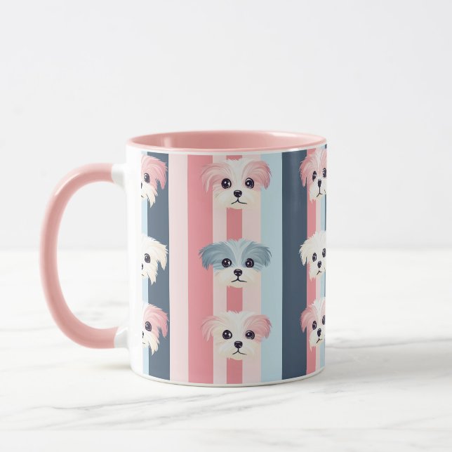 Mug Bleu et rose pâle (Gauche)
