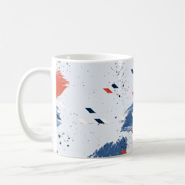 Mug Bleu et rouge mignon Paint Splash et Brush Strots (Gauche)