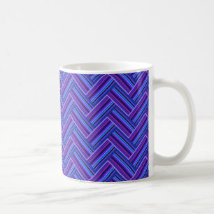 Mug Bleu et violet rayures double tissage