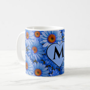 Mug Bleu floral bleu tournesol bleu marguerites motif