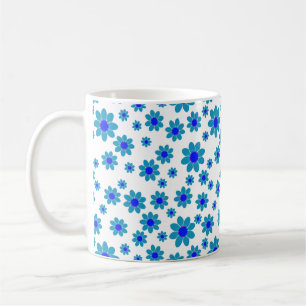 Mug Bleu   Floral Repeating Daisy Motif